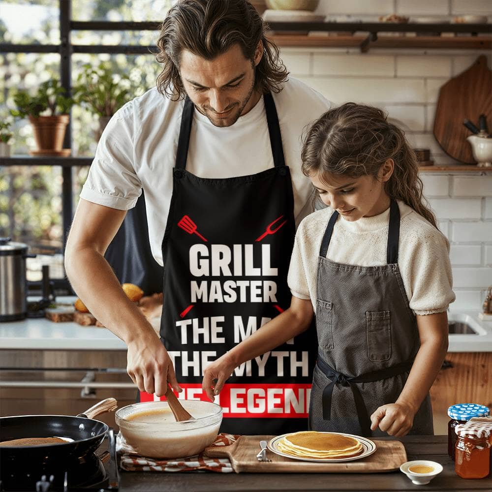 Grill Master - The Man - The Myth - The Legend - Premium Apron - The Shoppers Outlet