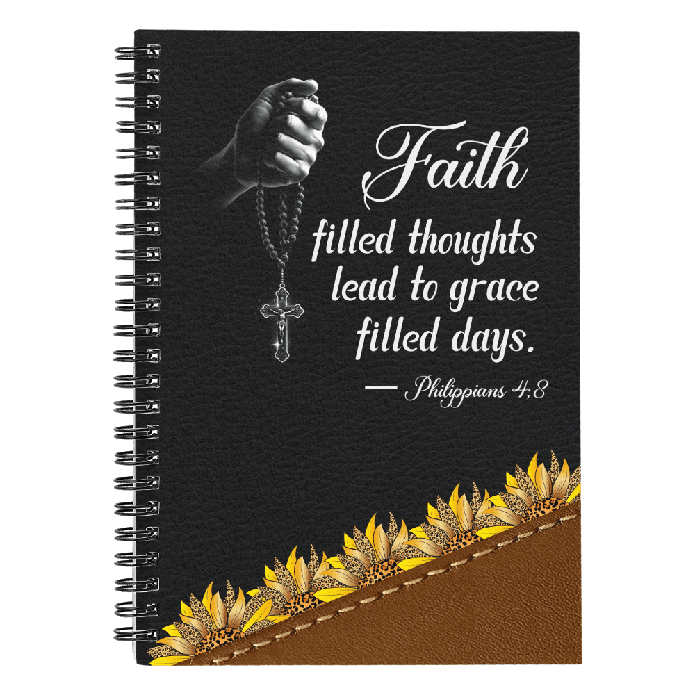 Faith - Philippians 4:8 - Bible Verse - Spiral Notebook - The Shoppers Outlet