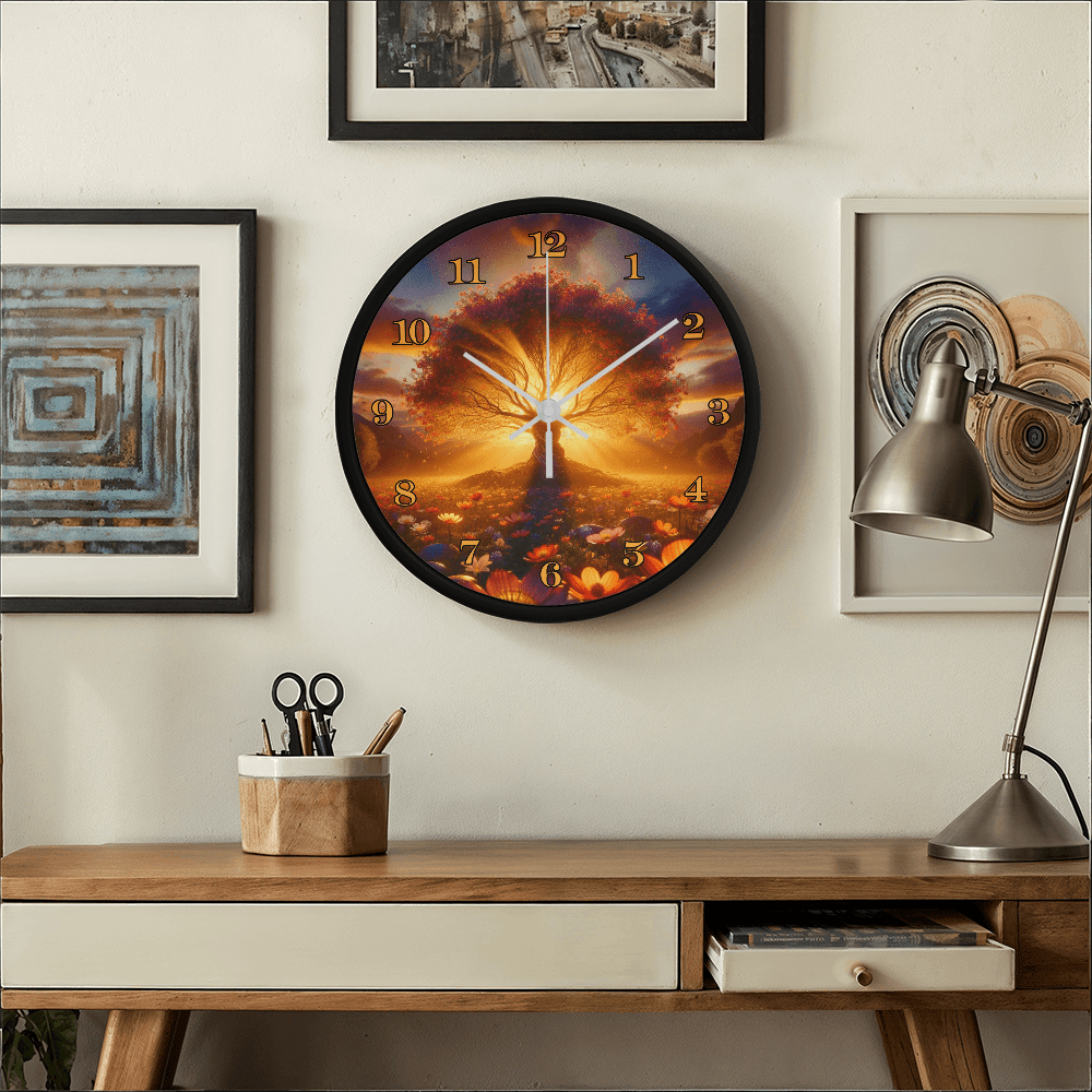 Inspirational - Tree Of Life -Wood Frame Wall Clock - The Shoppers Outlet