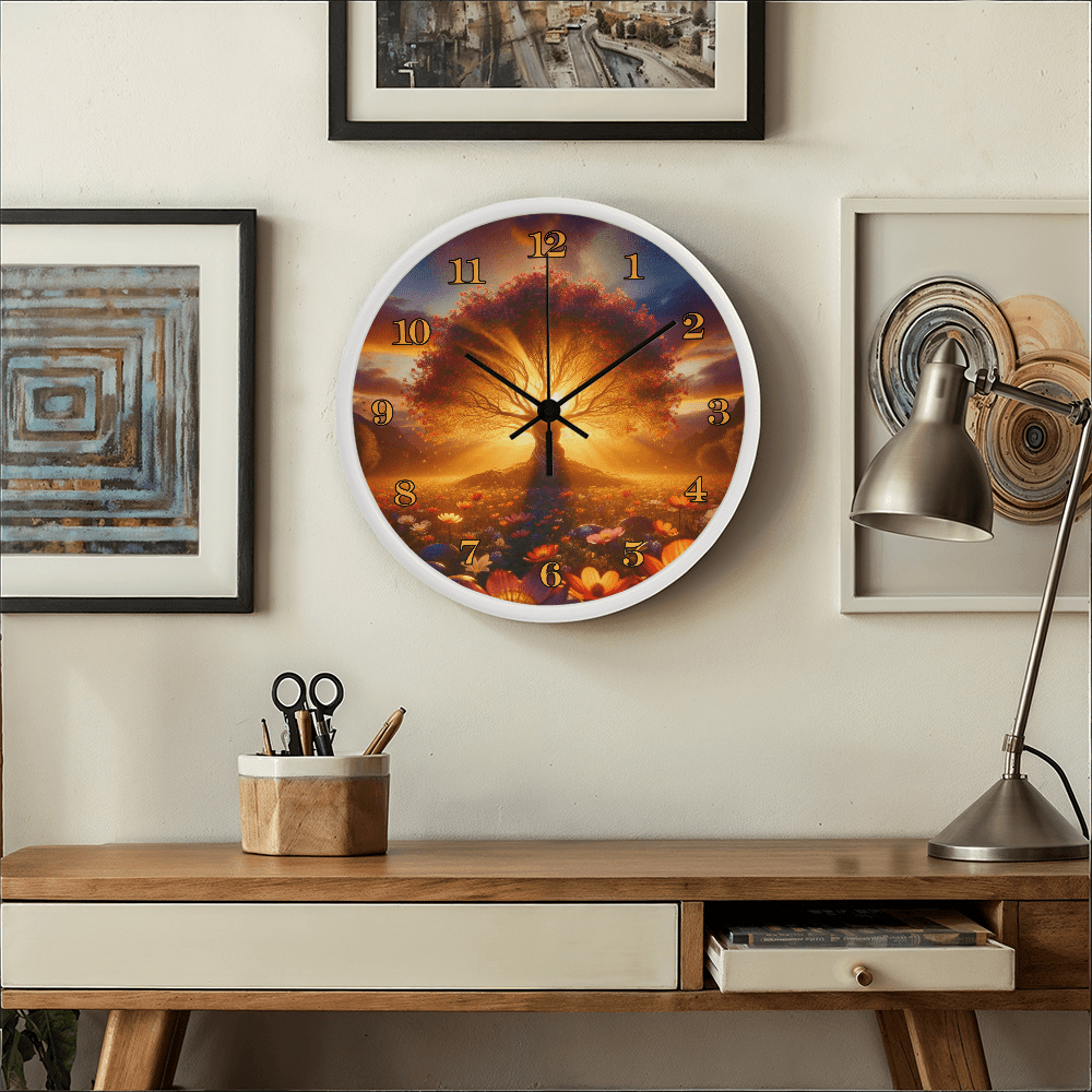 Inspirational - Tree Of Life -Wood Frame Wall Clock - The Shoppers Outlet