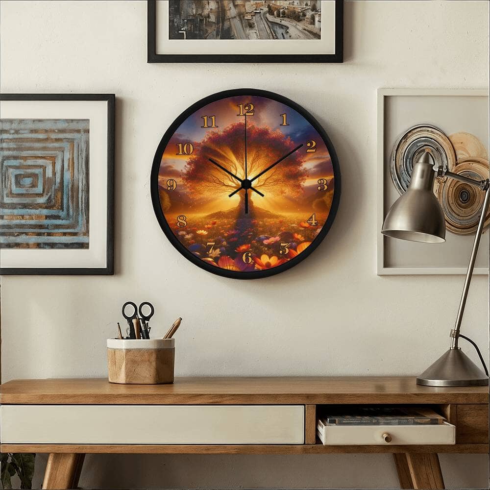 Inspirational - Tree Of Life -Wood Frame Wall Clock - The Shoppers Outlet