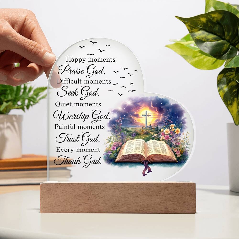 Inspirational - Moments - Heart Acrylic Plaque - The Shoppers Outlet