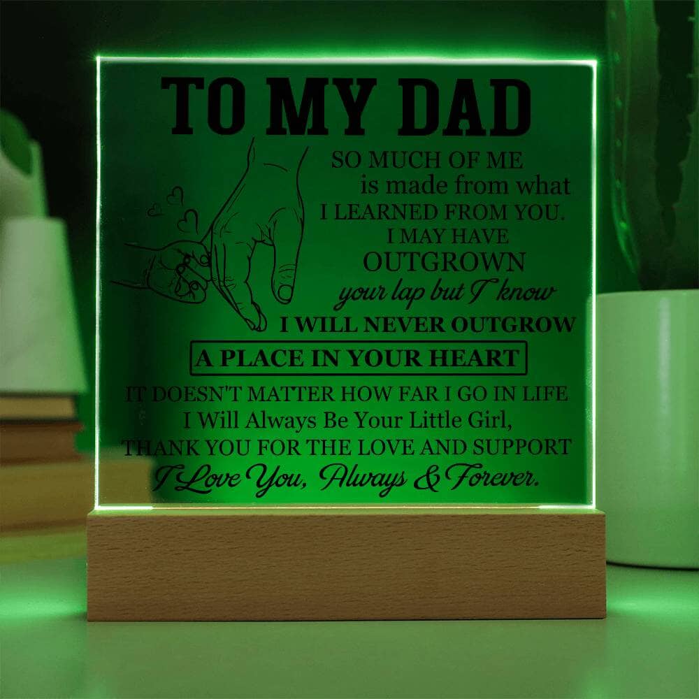 Gift For Dad -So Much Of Me Is Made From What I Learned From You - Square Acrylic Plaque - The Shoppers Outlet