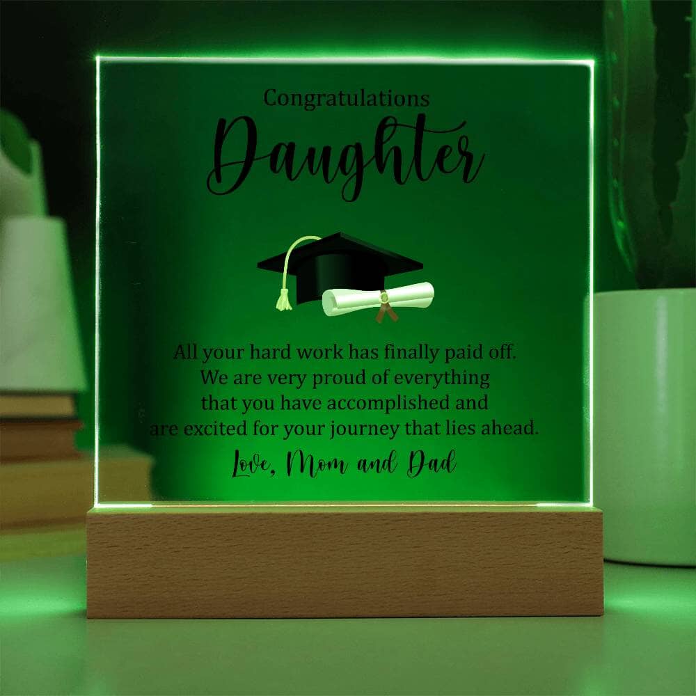 Gift For Daughter - We Are Very Proud - Happy Graduation - Square Acrylic Plaque - The Shoppers Outlet