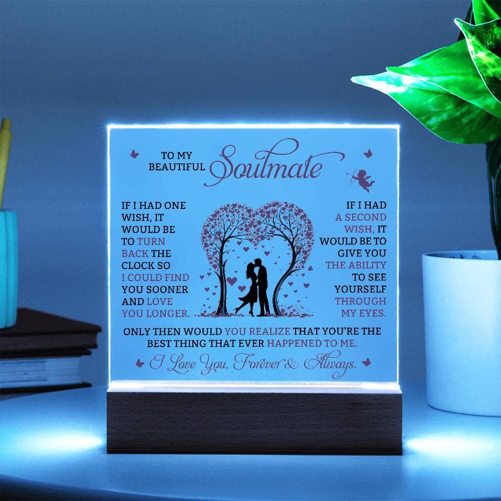 Gift For Soulmate - If I Had One Wish - Square Acrylic Plaque - The Shoppers Outlet