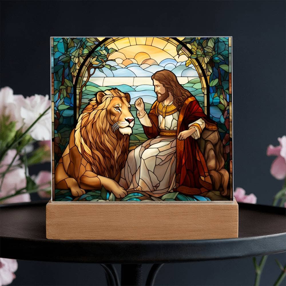 Inspirational - The Loin Of Judah - A Divine Bond - Square Acrylic Plaque - The Shoppers Outlet