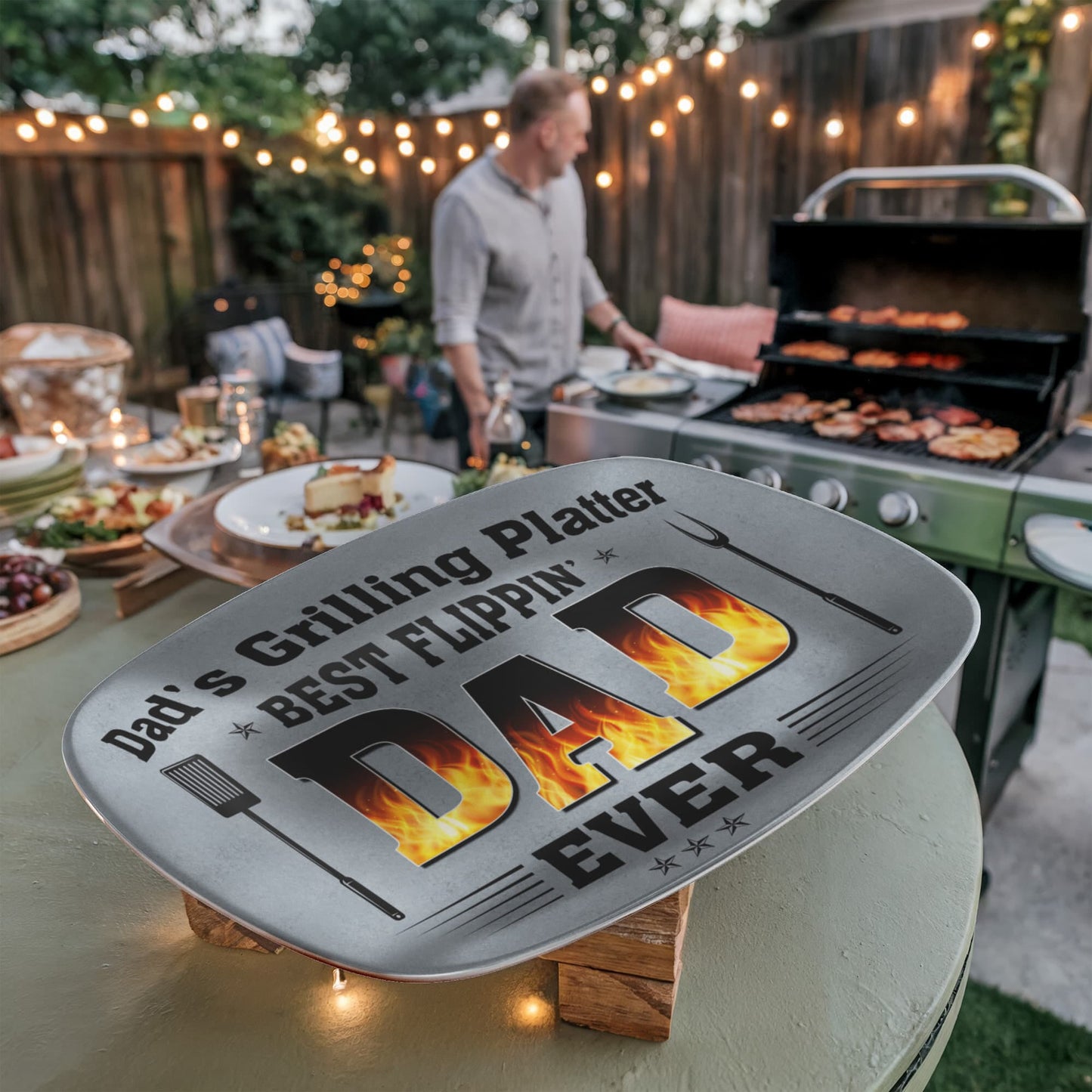 Dad Platter - Best Flippin Dad Ever - Grilling Platter - The Shoppers Outlet
