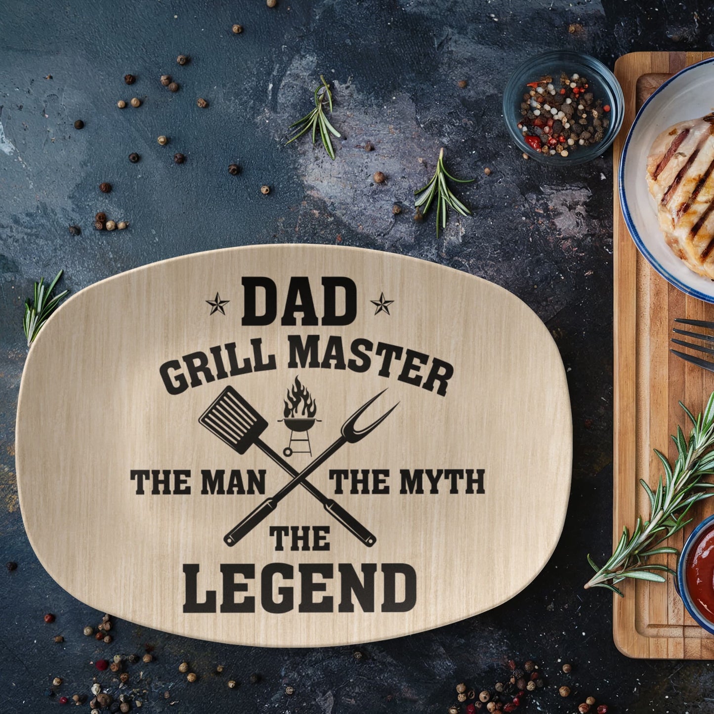 Dad Platter- Grill Master The Legend - Grilling Platter - The Shoppers Outlet