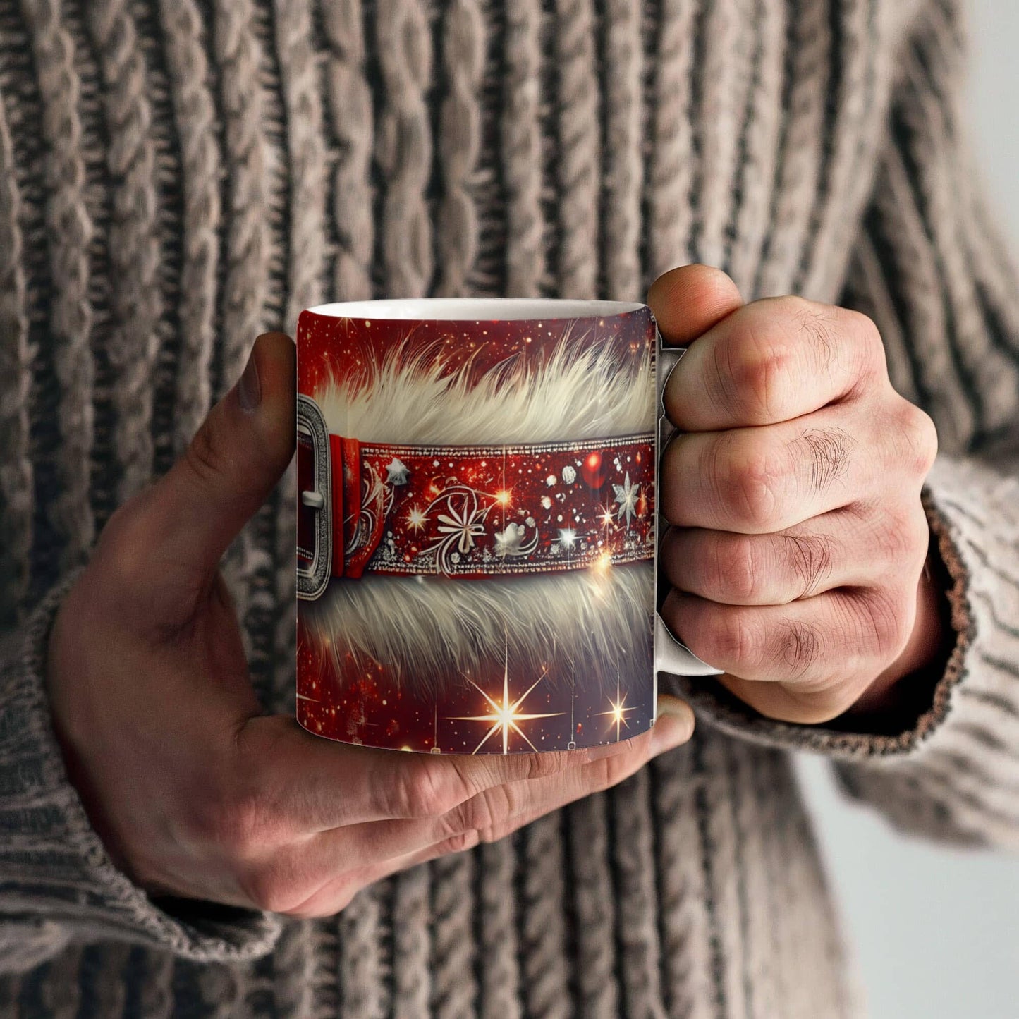 Santa Belt Buckle Mug - Ceramic Mug - The Shoppers Outlet