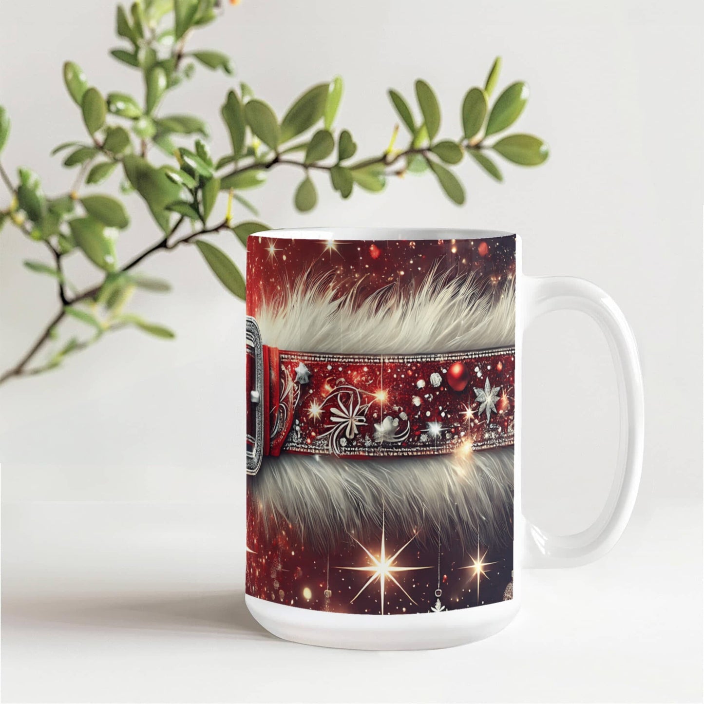 Santa Belt Buckle Mug - Ceramic Mug - The Shoppers Outlet