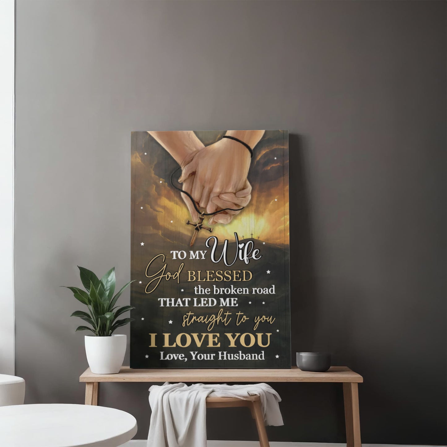 To My Wife - I Love You- Gallery Wrapped Canvas Prints - The Shoppers Outlet