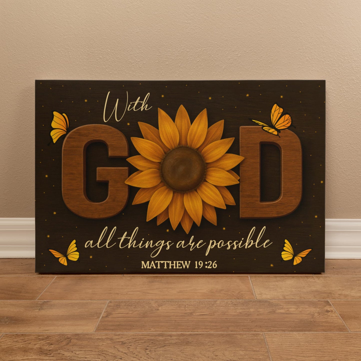 With GOD All Things Are Possible - Matthew 19:26 - Gallery Wrapped Canvas Prints - The Shoppers Outlet