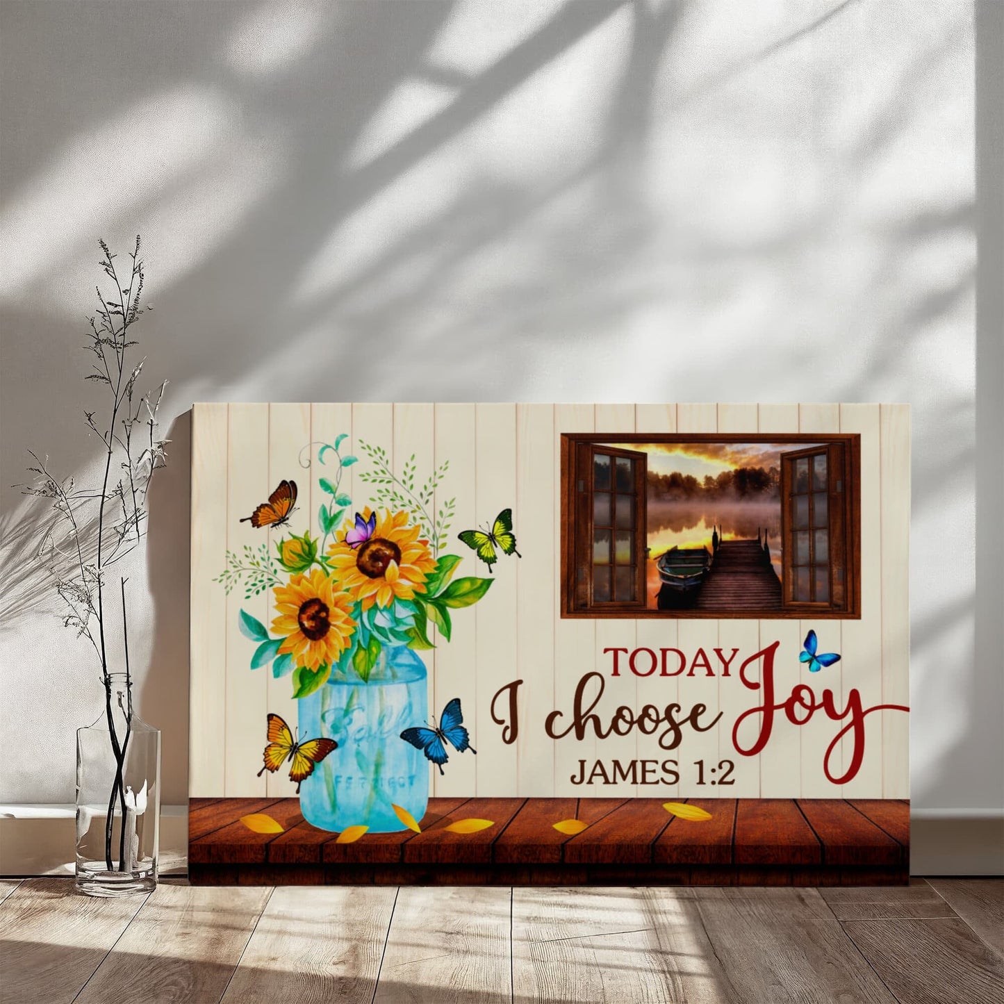 "Faith - Today I Choose Joy - James 1:2 - Gallery Wrapped Canvas Prints" - The Shoppers Outlet