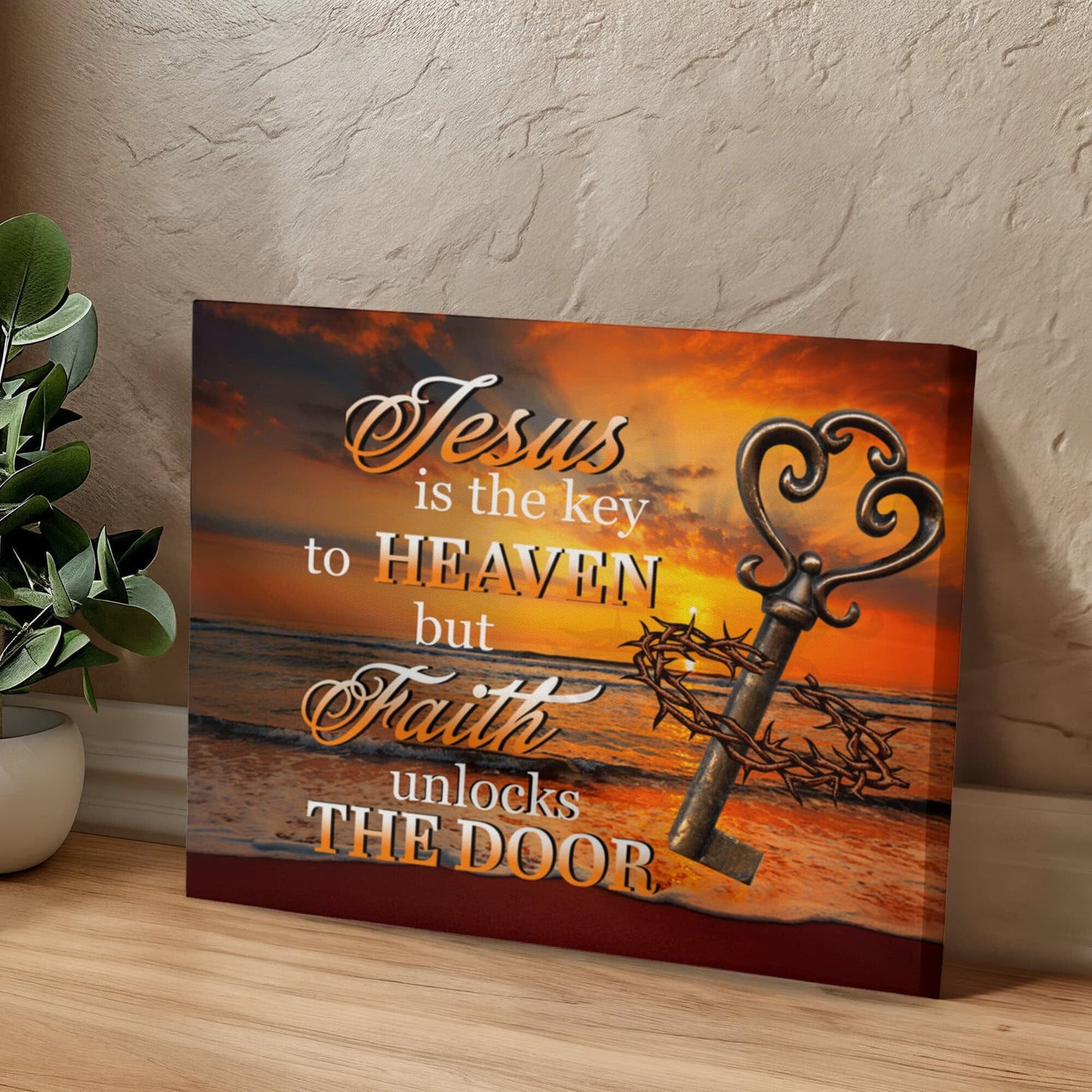 Jesus Is The Key To Heaven - Gallery Wrapped Canvas Prints - The Shoppers Outlet
