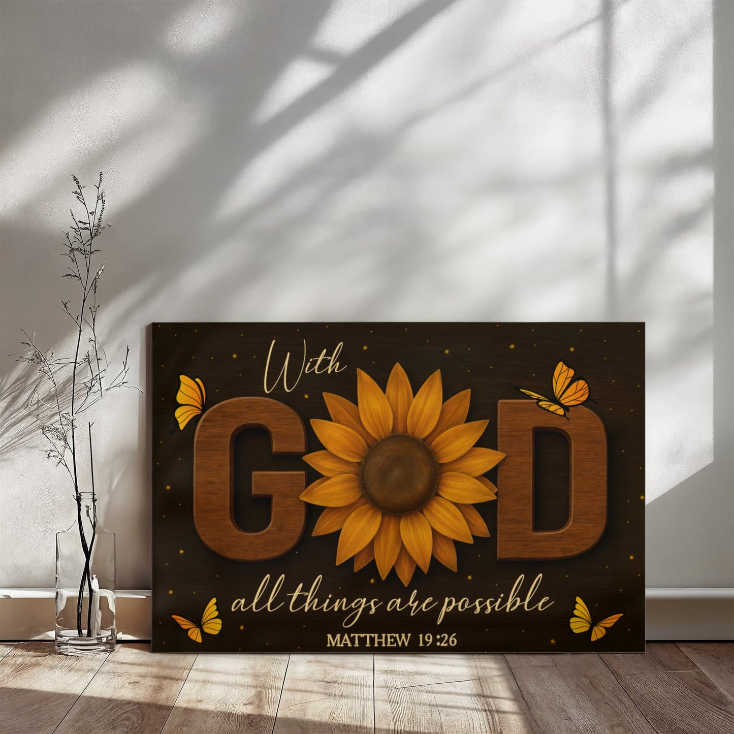 With GOD All Things Are Possible - Matthew 19:26 - Gallery Wrapped Canvas Prints - The Shoppers Outlet