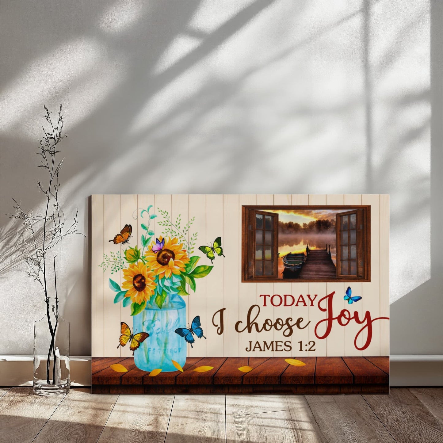 "Faith - Today I Choose Joy - James 1:2 - Gallery Wrapped Canvas Prints" - The Shoppers Outlet
