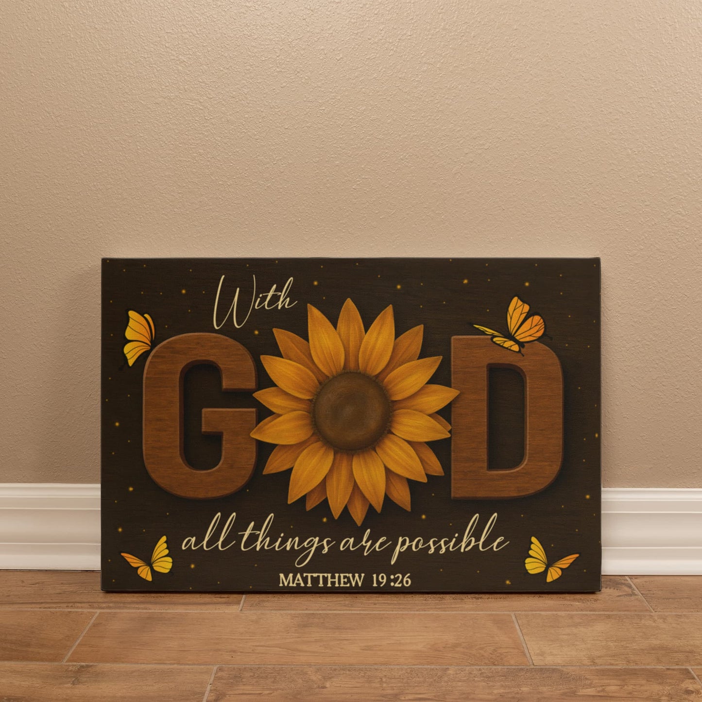 With GOD All Things Are Possible - Matthew 19:26 - Gallery Wrapped Canvas Prints - The Shoppers Outlet
