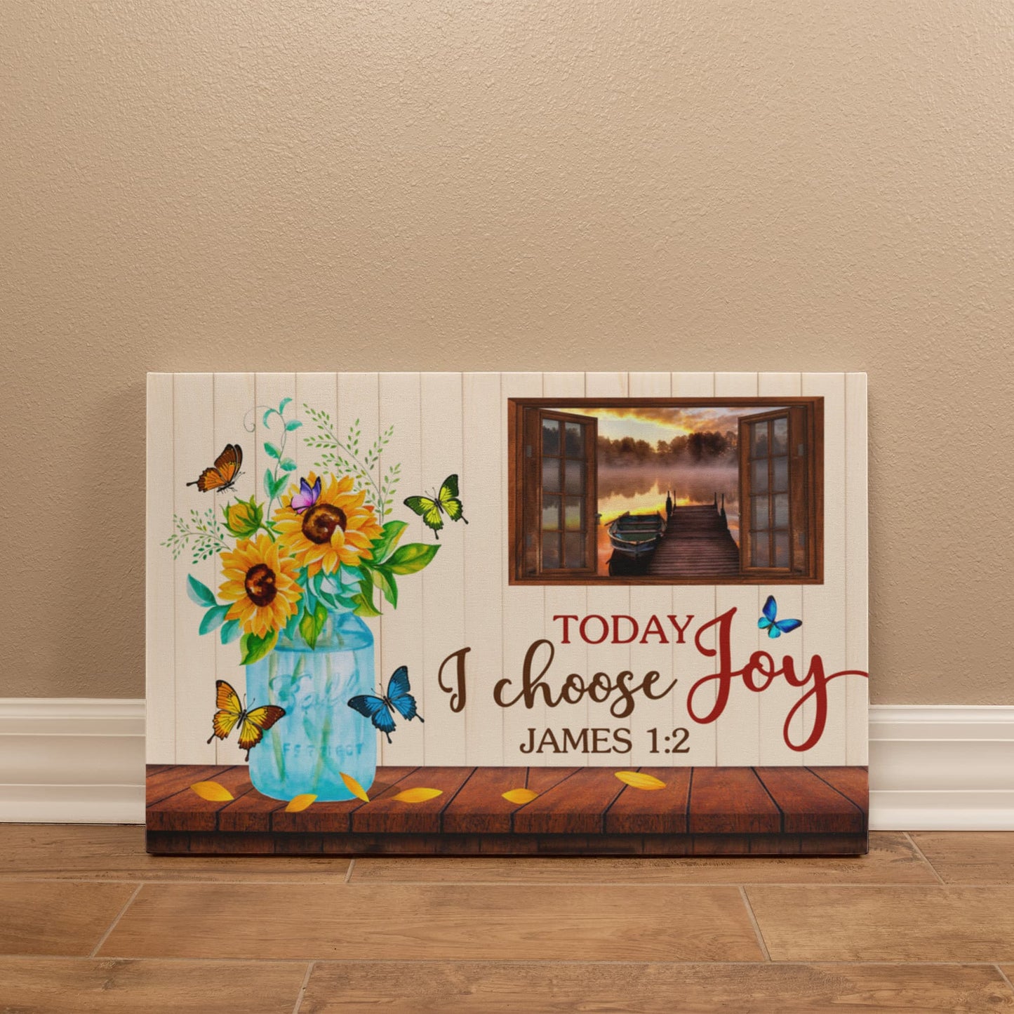 "Faith - Today I Choose Joy - James 1:2 - Gallery Wrapped Canvas Prints" - The Shoppers Outlet