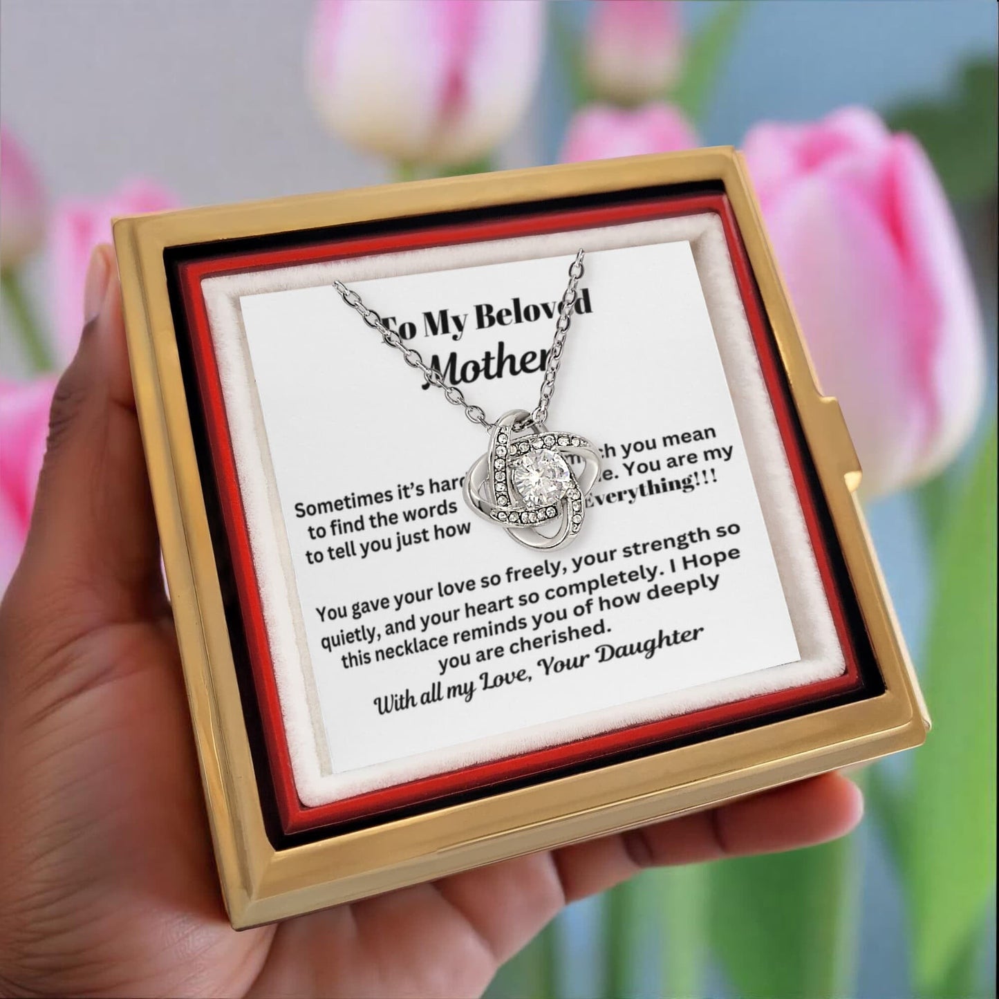 Gift For Mom - You're My Everything - Love Knot With Rotating Rose Gift Box - The Shoppers Outlet