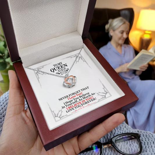To My Queen - Never Forget - Crown Pendant Necklace - The Shoppers Outlet