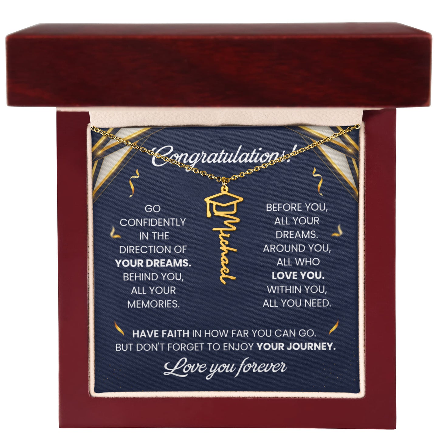 Gift for Her – Personalized Graduation Necklace - Graduation Name Necklace - The Shoppers Outlet