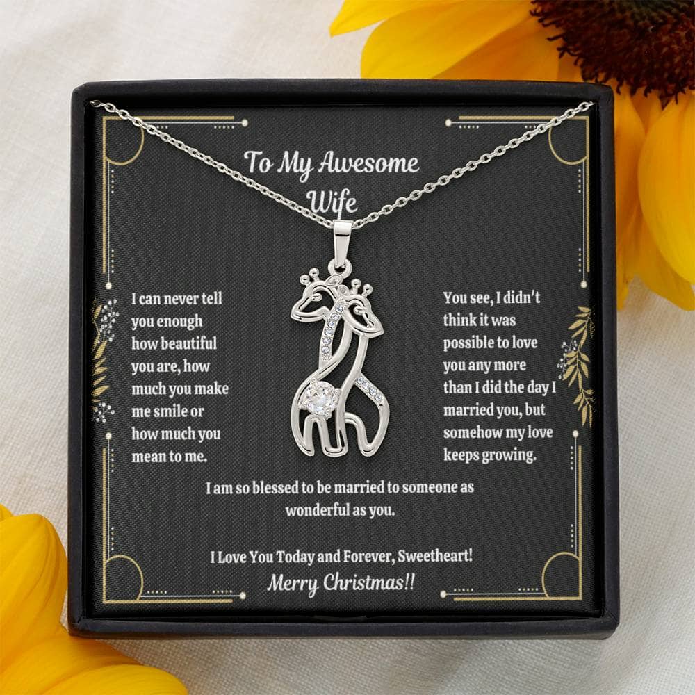 Gift For Wife - I Can Never You Enough - Giraffe Necklace - The Shoppers Outlet