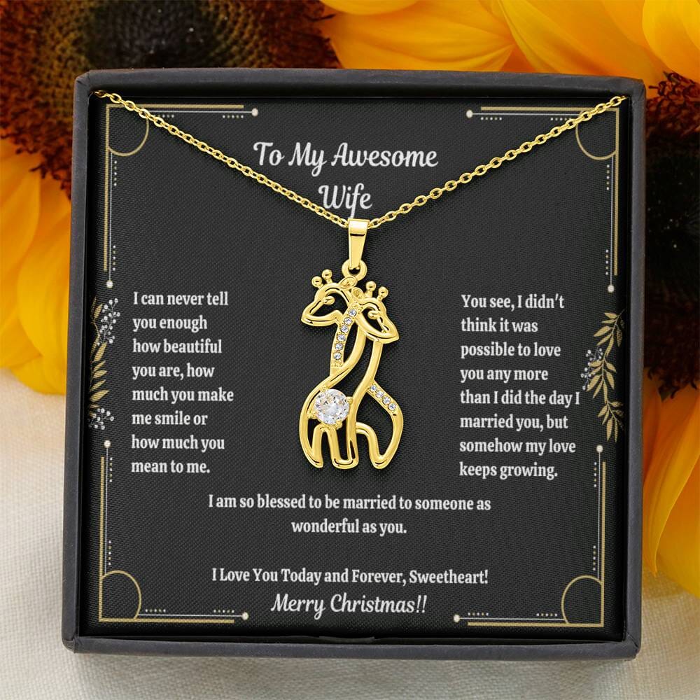 Gift For Wife - I Can Never You Enough - Giraffe Necklace - The Shoppers Outlet
