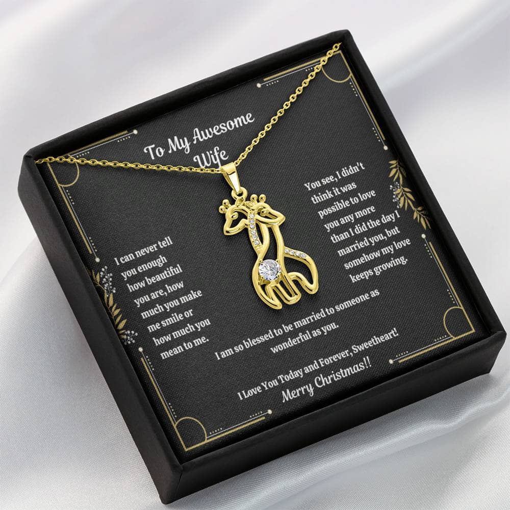 Gift For Wife - I Can Never You Enough - Giraffe Necklace - The Shoppers Outlet