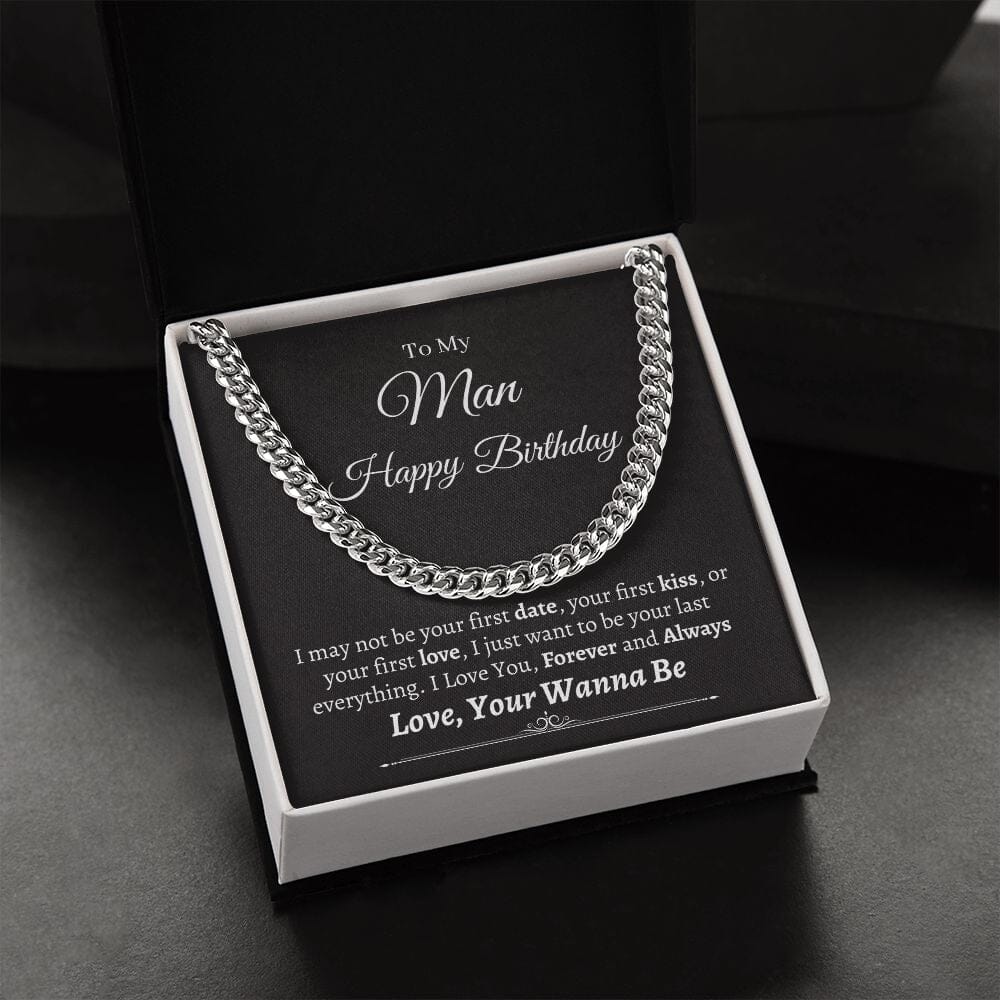 Gift For Husband - Happy Birthday - I Just Want To Be - Cuban Link Chain Necklaces - The Shoppers Outlet