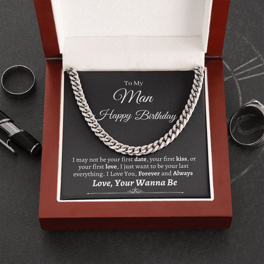 Gift For Husband - Happy Birthday - I Just Want To Be - Cuban Link Chain Necklaces - The Shoppers Outlet