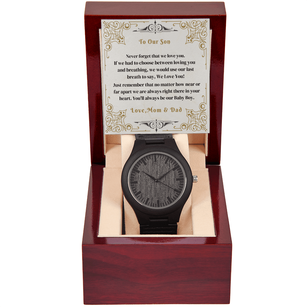 Gift For Son - Never Forget That We Love You - Wooden Watch - The Shoppers Outlet