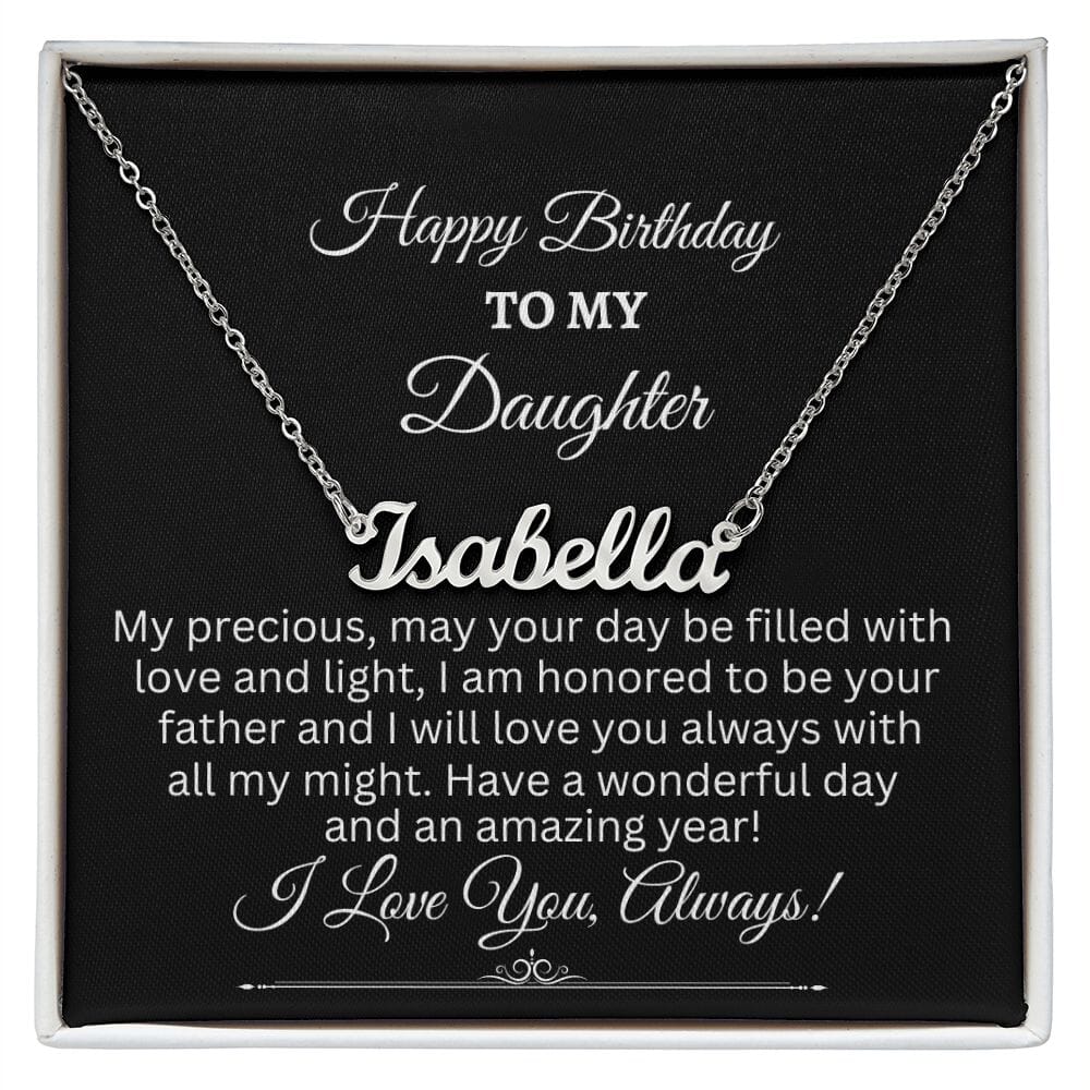 Gift For Daughter - Happy Birthday My Precious - Personalized Name Necklaces - The Shoppers Outlet