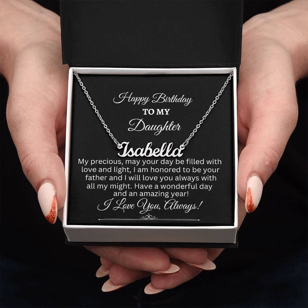 Gift For Daughter - Happy Birthday My Precious - Personalized Name Necklaces - The Shoppers Outlet