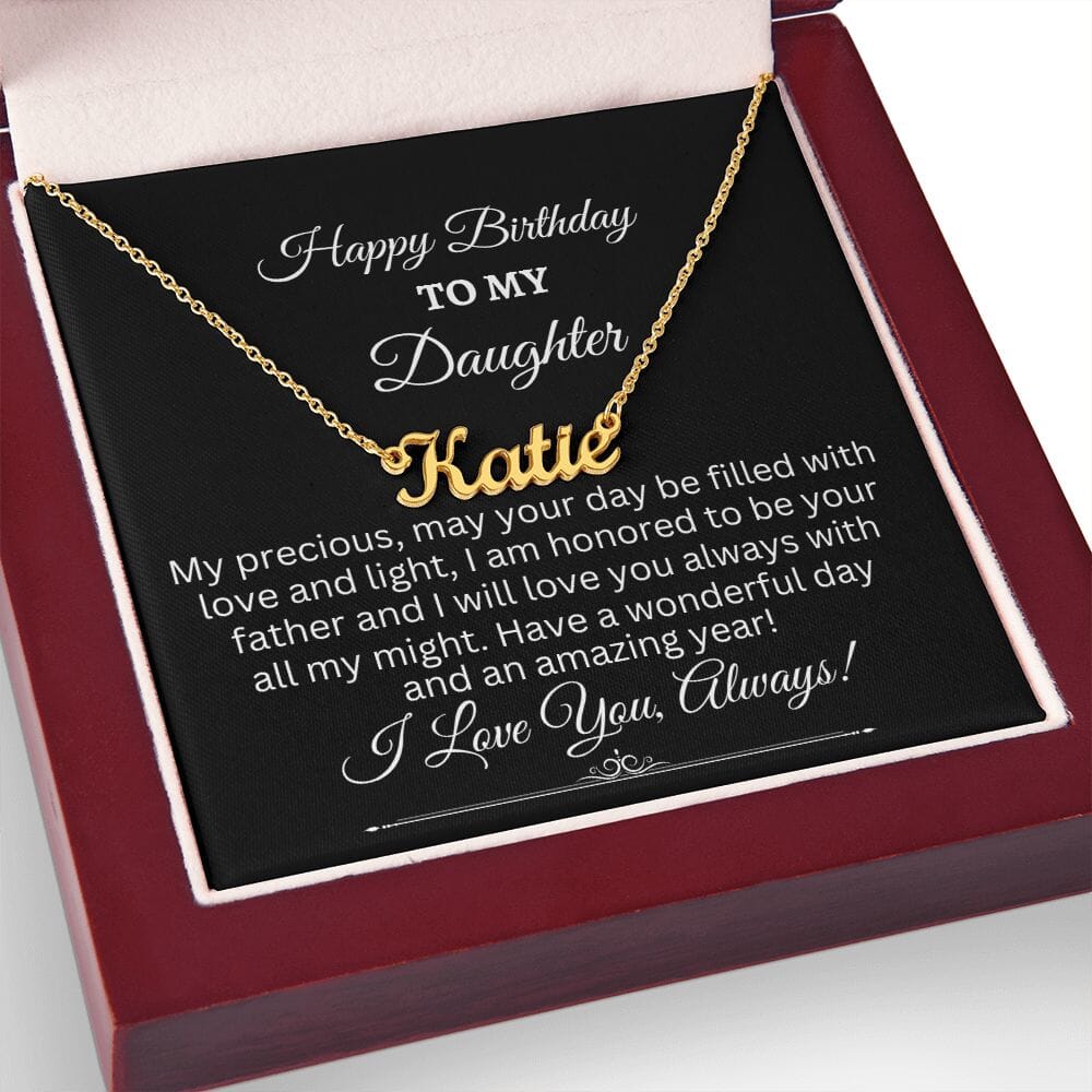 Gift For Daughter - Happy Birthday My Precious - Personalized Name Necklaces - The Shoppers Outlet