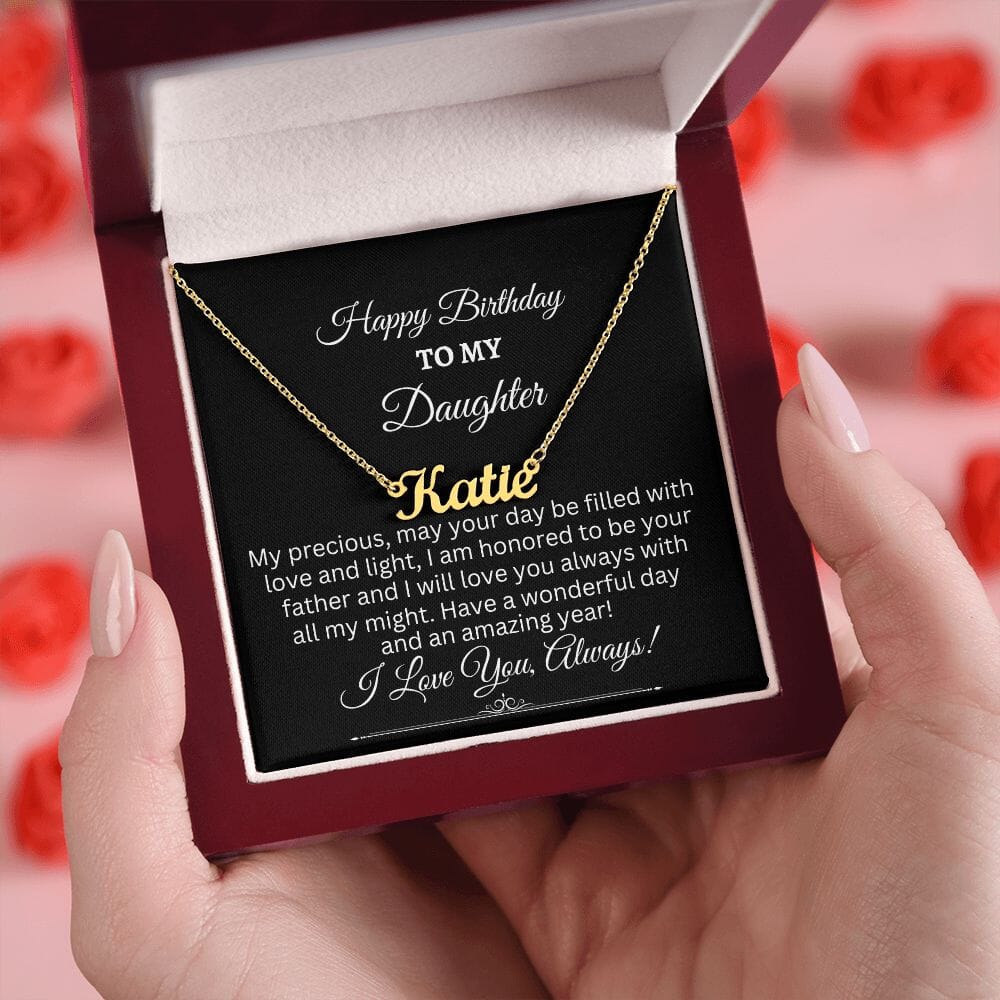 Gift For Daughter - Happy Birthday My Precious - Personalized Name Necklaces - The Shoppers Outlet