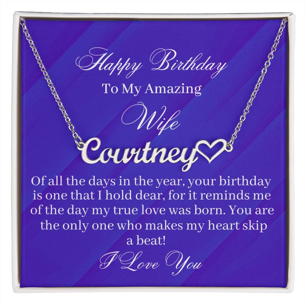 Gift For Wife - My True Love Was Born - Personalized Heart Name Necklaces - The Shoppers Outlet