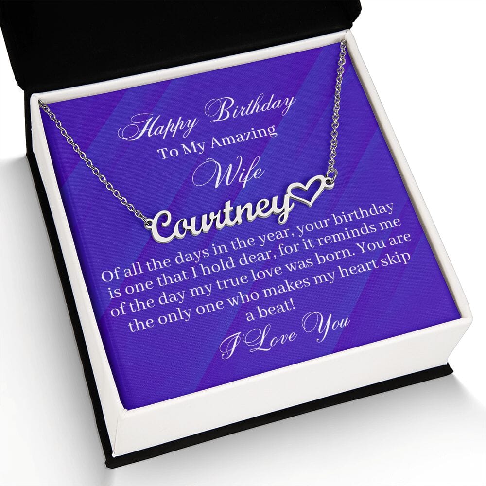 Gift For Wife - My True Love Was Born - Personalized Heart Name Necklaces - The Shoppers Outlet