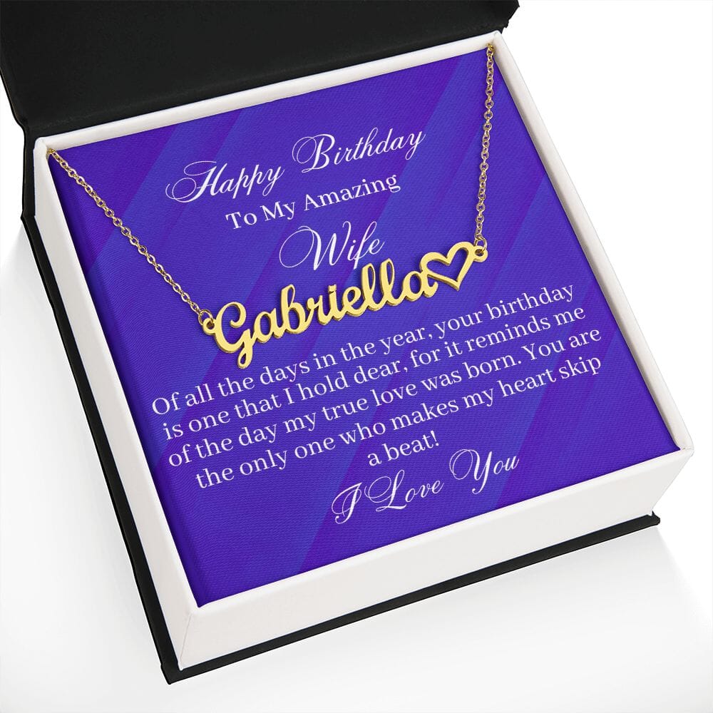 Gift For Wife - My True Love Was Born - Personalized Heart Name Necklaces - The Shoppers Outlet