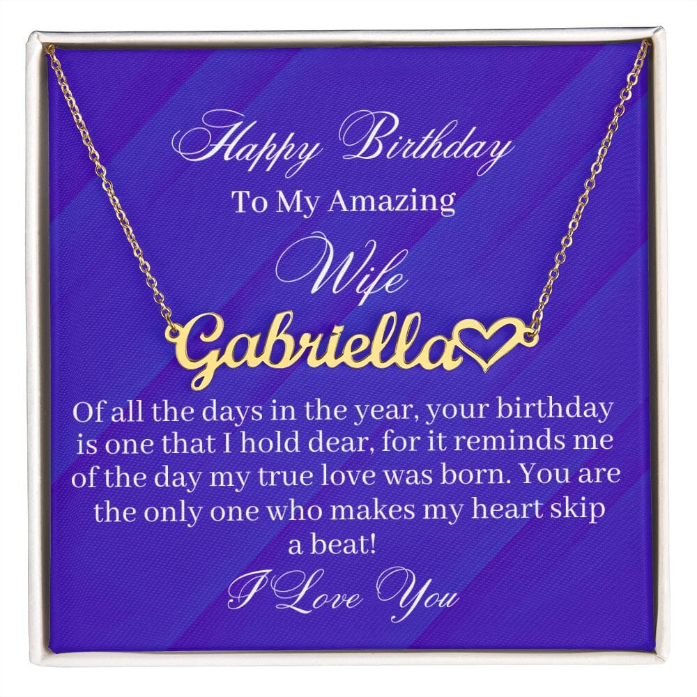 Gift For Wife - My True Love Was Born - Personalized Heart Name Necklaces - The Shoppers Outlet