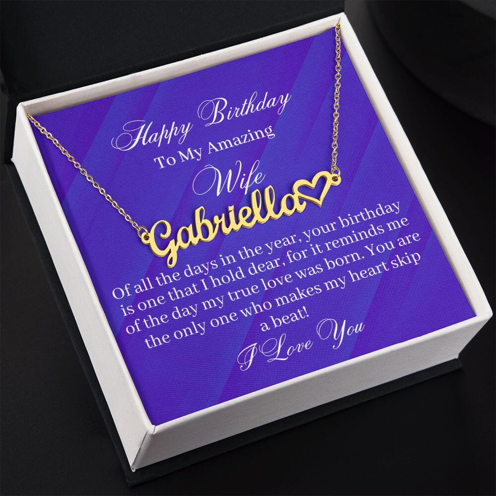 Gift For Wife - My True Love Was Born - Personalized Heart Name Necklaces - The Shoppers Outlet