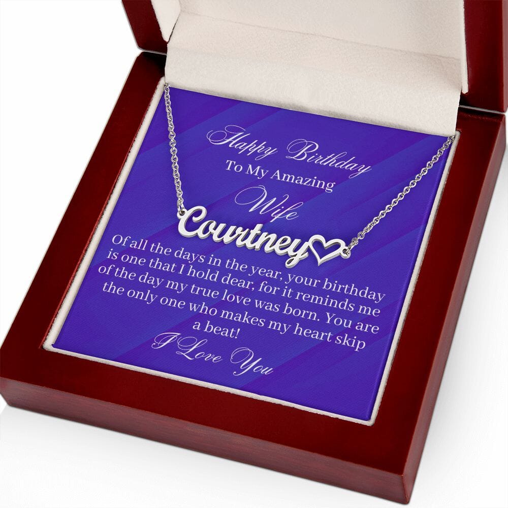 Gift For Wife - My True Love Was Born - Personalized Heart Name Necklaces - The Shoppers Outlet