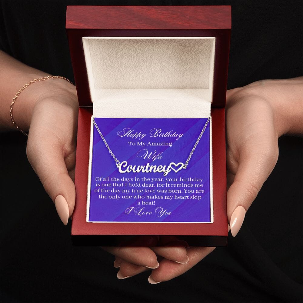 Gift For Wife - My True Love Was Born - Personalized Heart Name Necklaces - The Shoppers Outlet