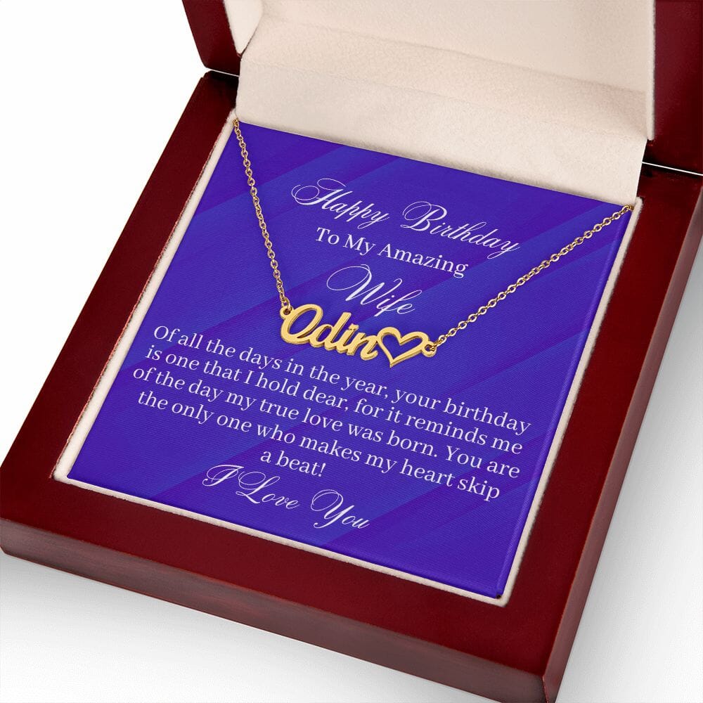 Gift For Wife - My True Love Was Born - Personalized Heart Name Necklaces - The Shoppers Outlet