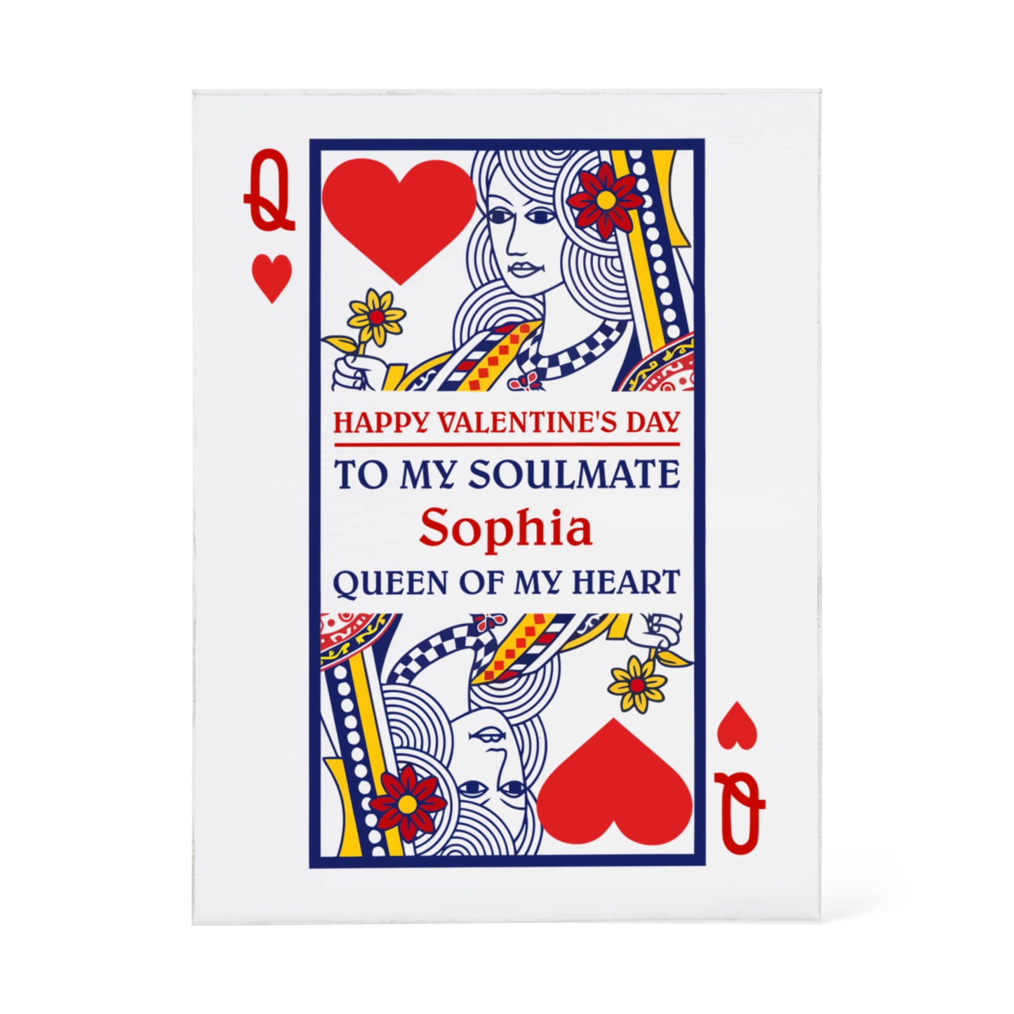 Queen of Hearts Soulmate – Personalized Valentine Gift for Her - Acrylic Plaque - The Shoppers Outlet
