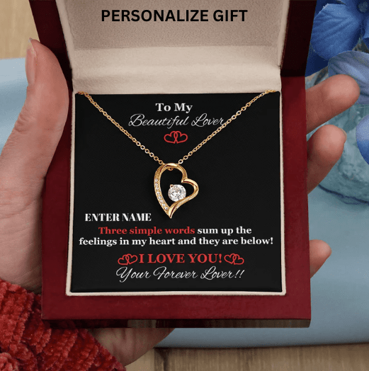 Gift For Wife - PERSONALIZE GIFT - Three Simple Words - Forever Love Necklace - The Shoppers Outlet