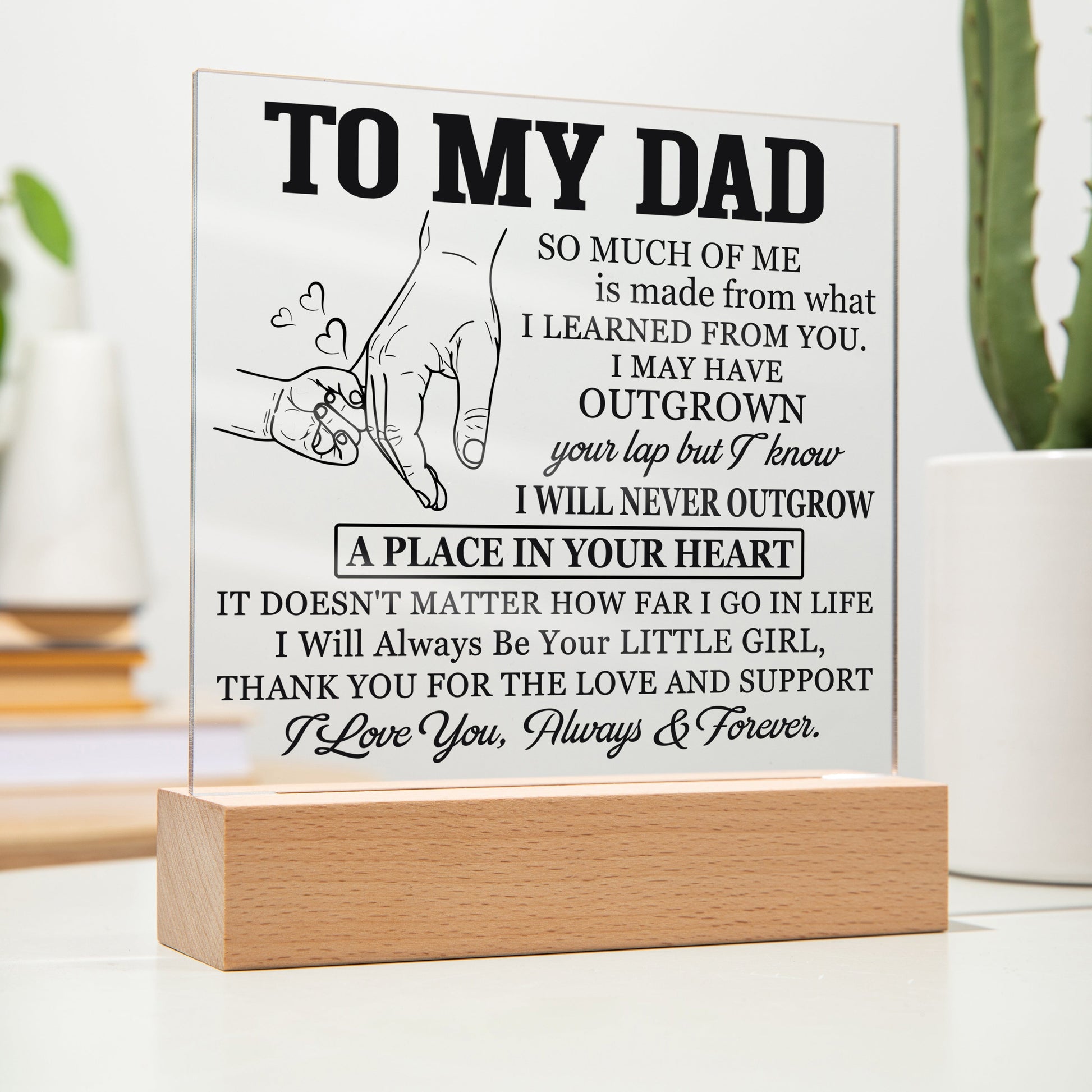 Gift For Dad -So Much Of Me Is Made From What I Learned From You - Square Acrylic Plaque - The Shoppers Outlet