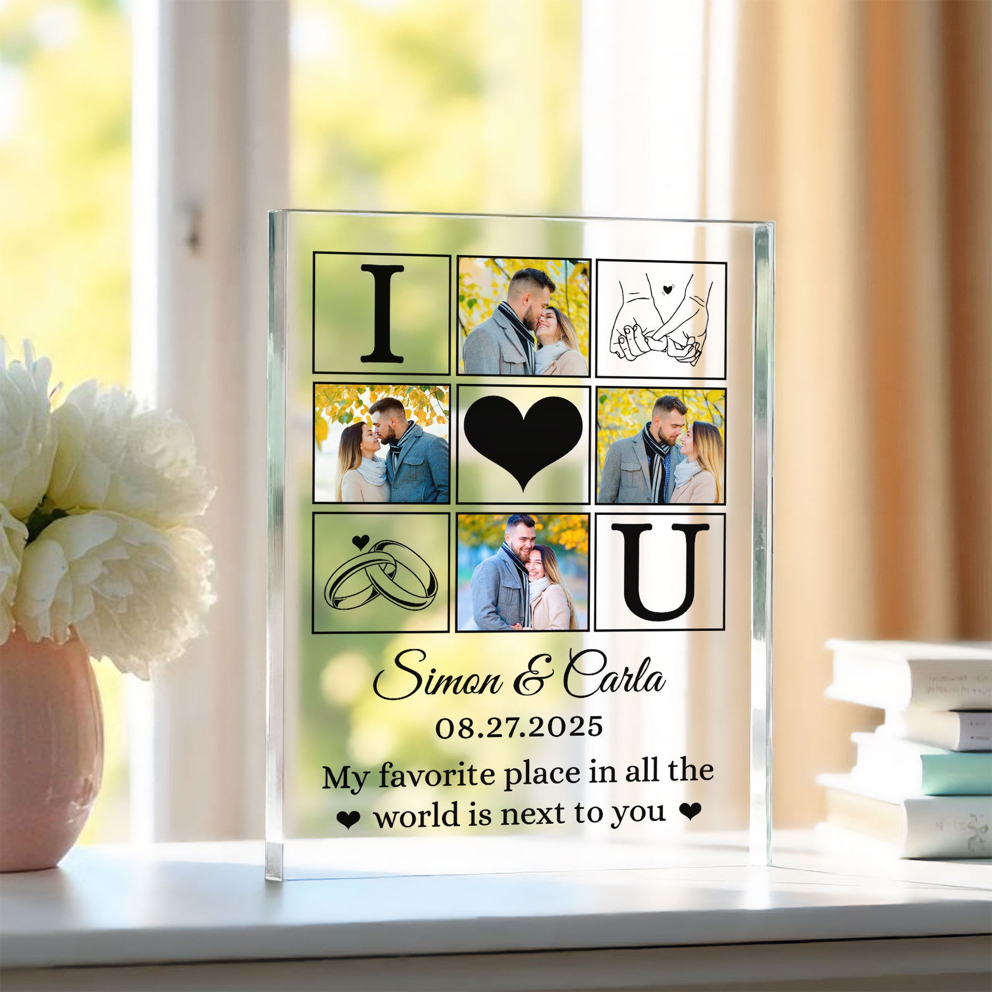 Personalized Photo Custom Couple Picture Gift - Acrylic Plaque - The Shoppers Outlet