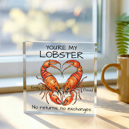 Romantic Lobster Heart Artwork Design - Acrylic Plaque - The Shoppers Outlet