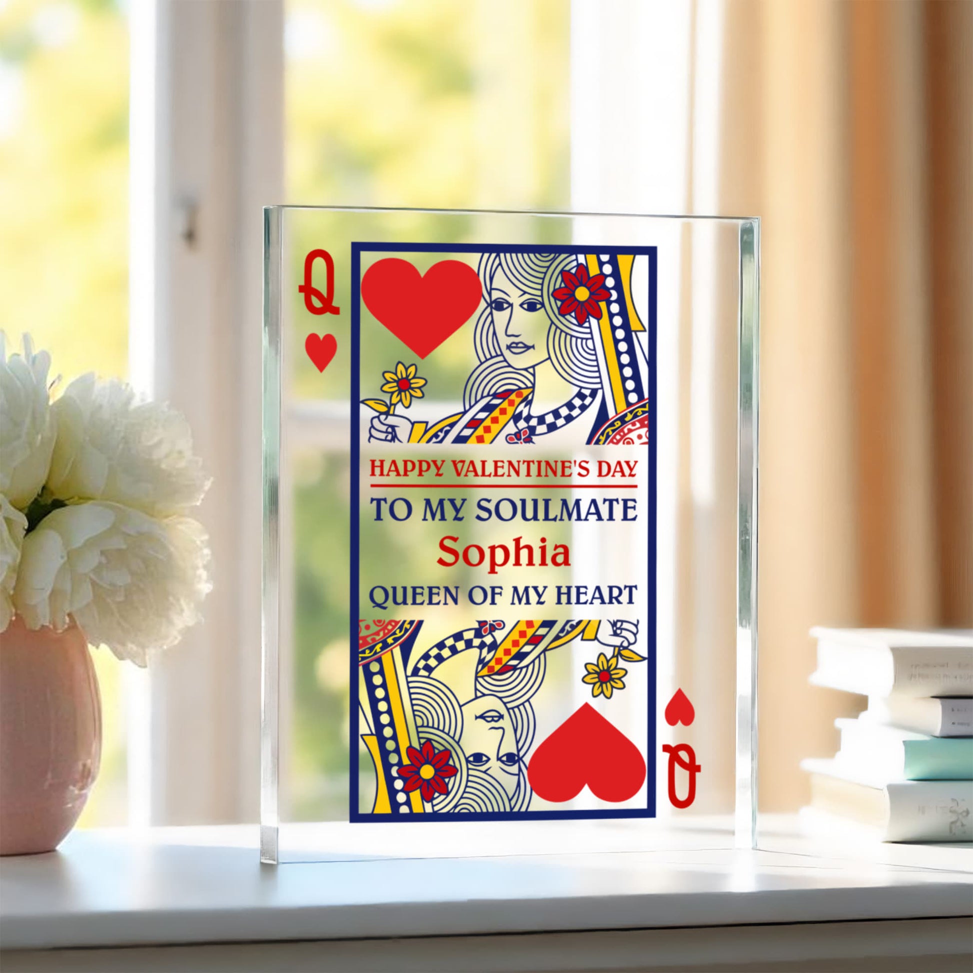 Queen of Hearts Soulmate – Personalized Valentine Gift for Her - Acrylic Plaque - The Shoppers Outlet