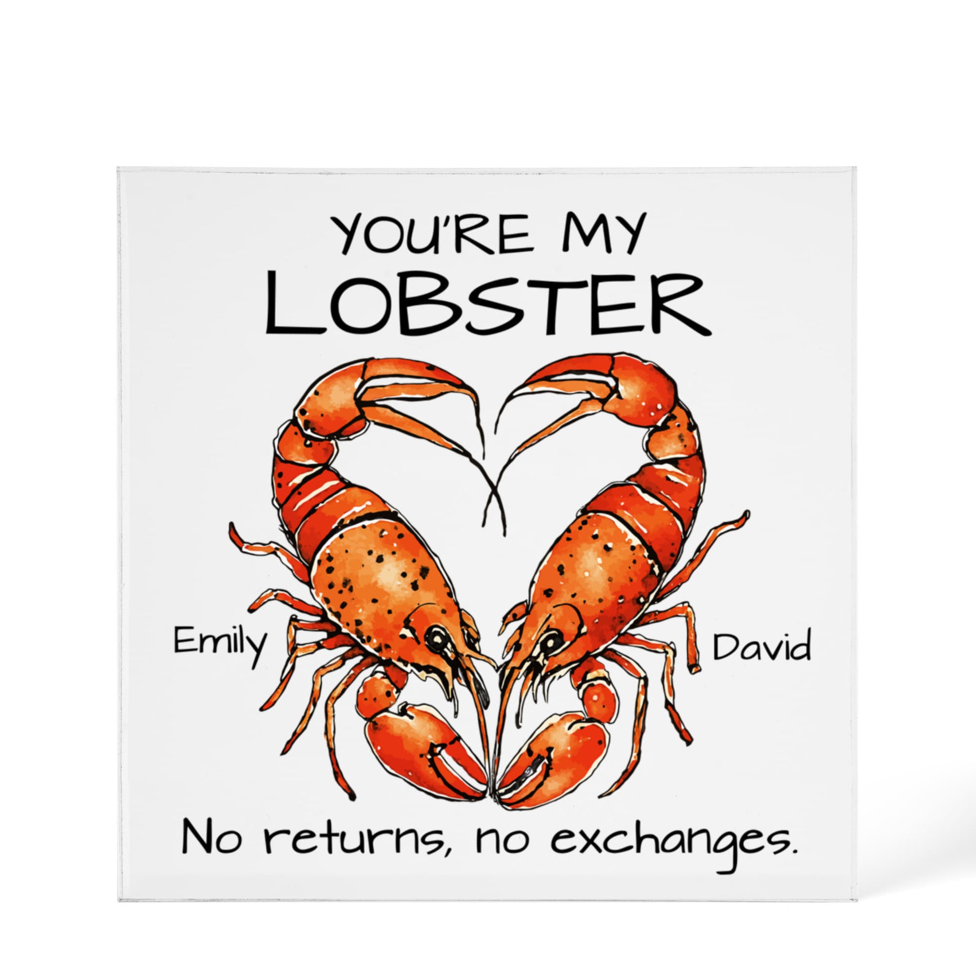 Romantic Lobster Heart Artwork Design - Acrylic Plaque - The Shoppers Outlet